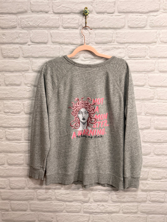 DoGoodly Upcycled Top, "Not A Monster" Print, Old Navy Sweatshirt