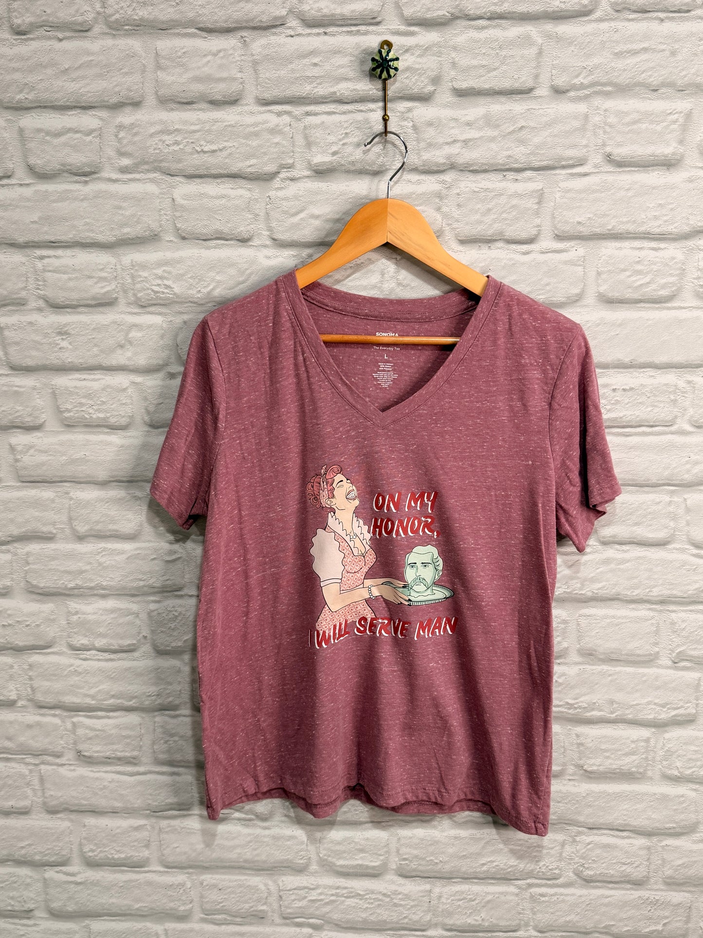 DoGoodly Up-cycled Mauve T-shirt, "On My Honor" Print