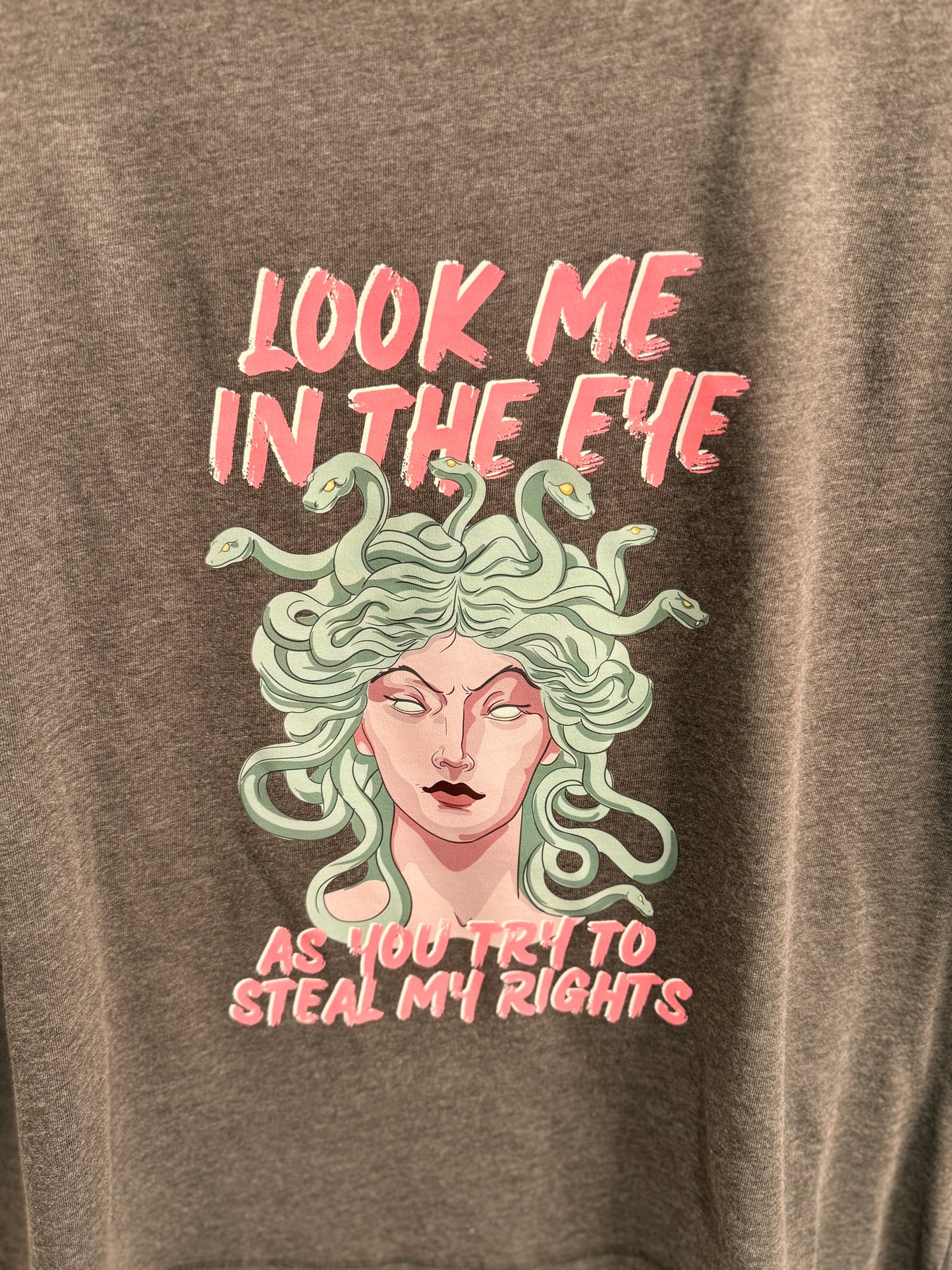 Upcycled Cap Sleeve "Look Me In The Eye" T-Shirt