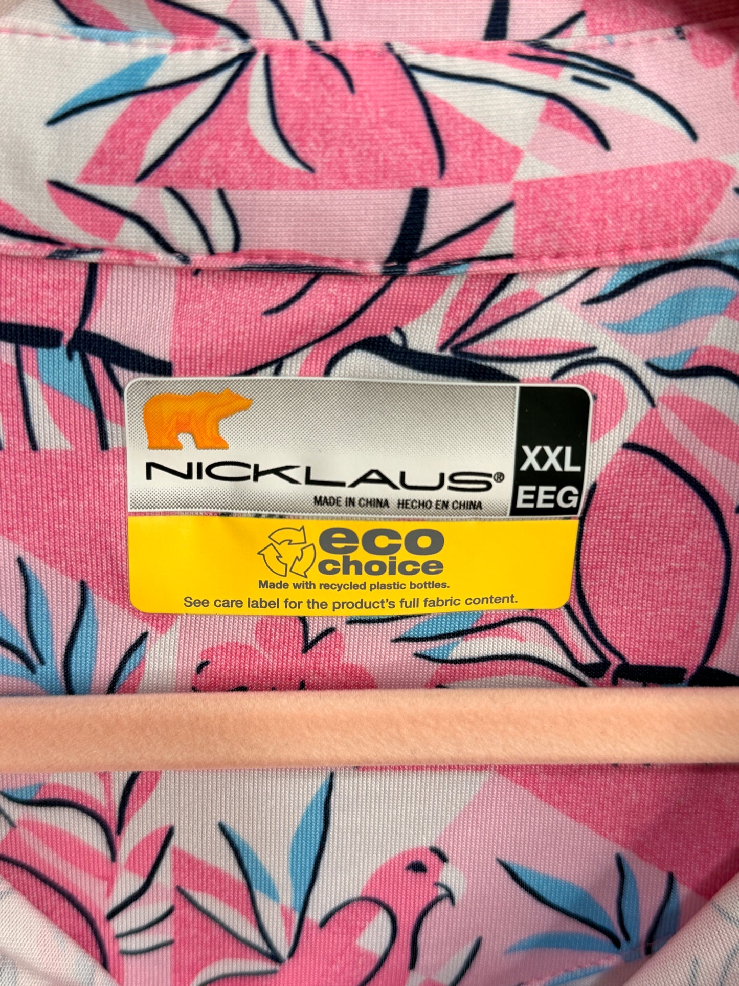 Nicklaus Eco Golf Shirt, Pink Birds