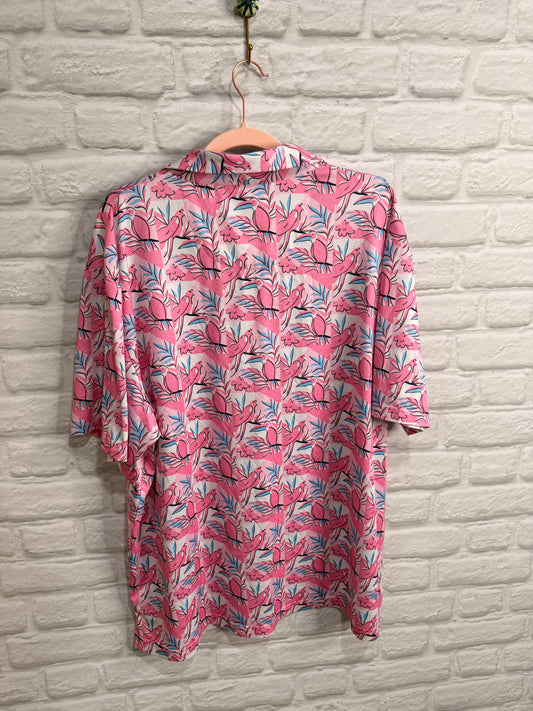 Nicklaus Eco Golf Shirt, Pink Birds