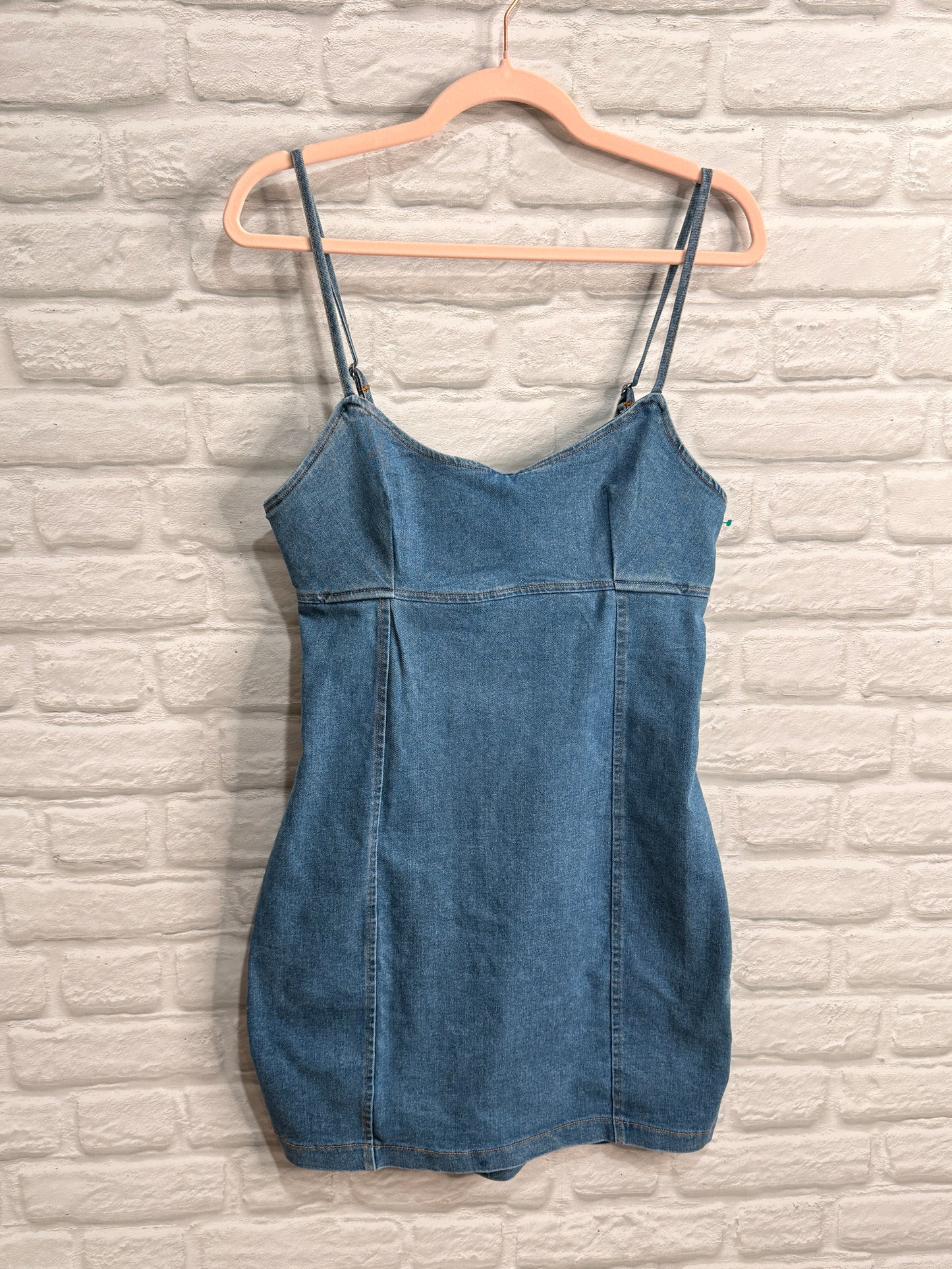 Vintage Style, Modern, Spaghetti Strap Blue Jean Dress