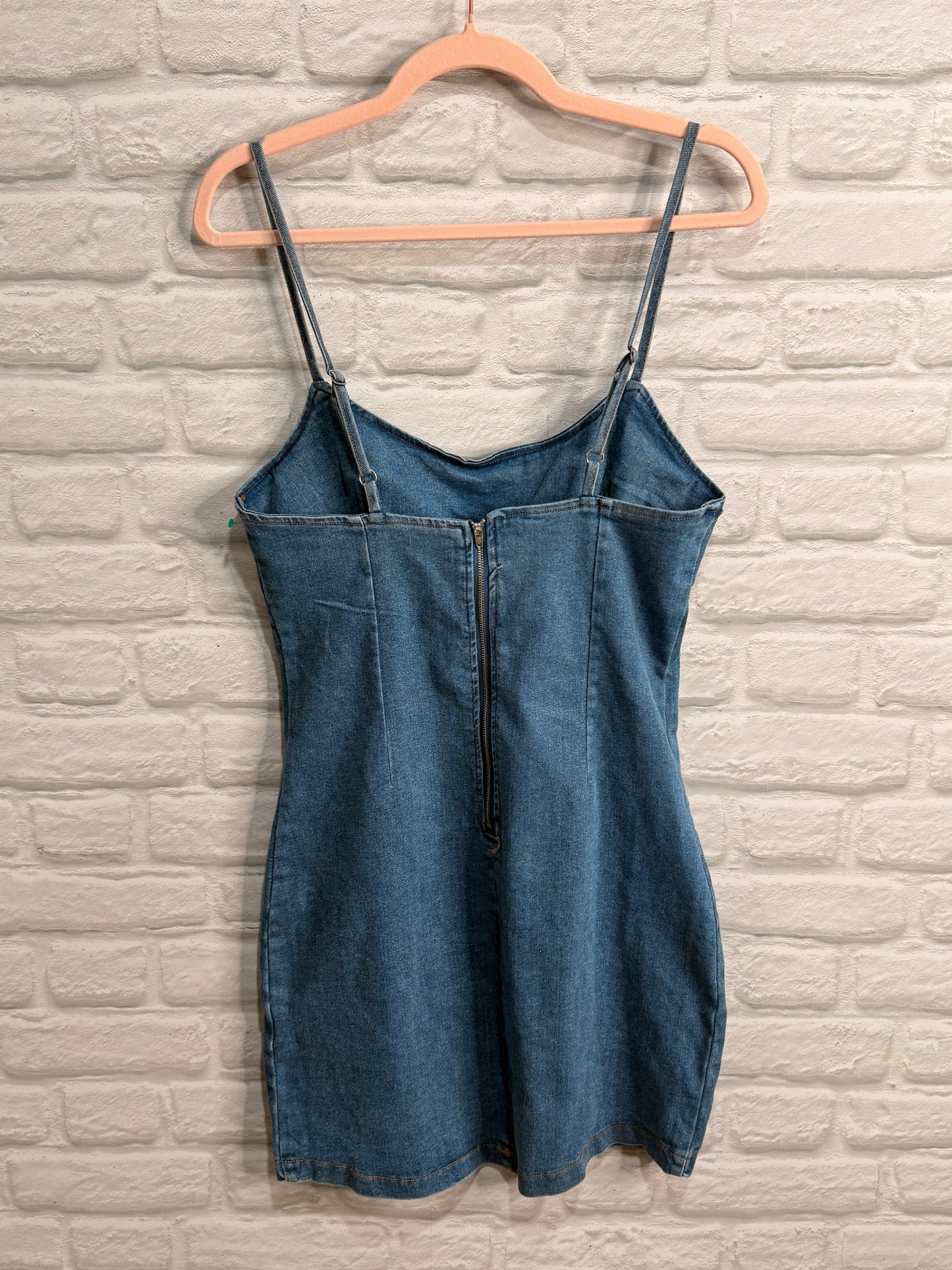Vintage Style, Modern, Spaghetti Strap Blue Jean Dress