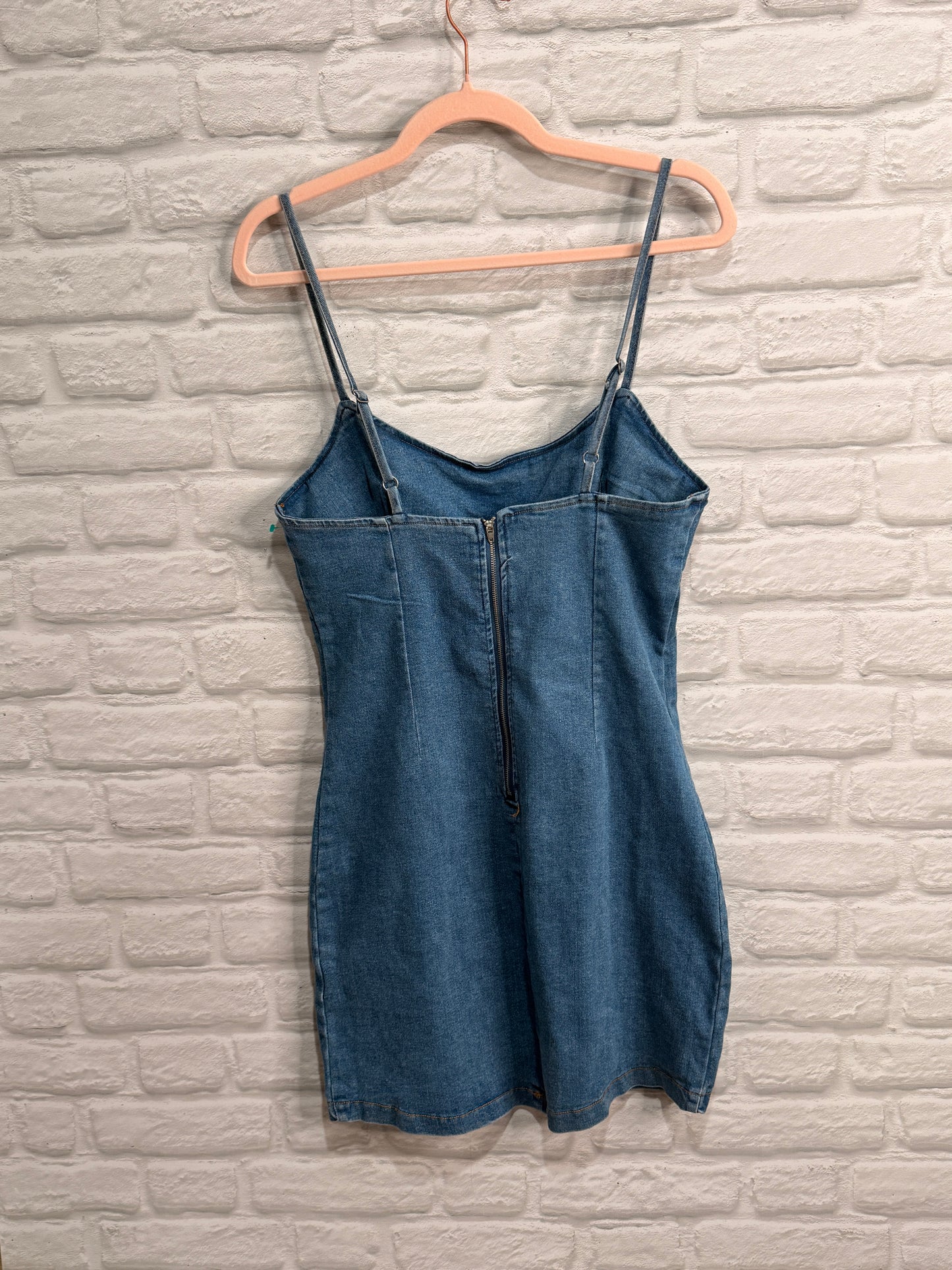 Vintage Style, Modern, Spaghetti Strap Blue Jean Dress