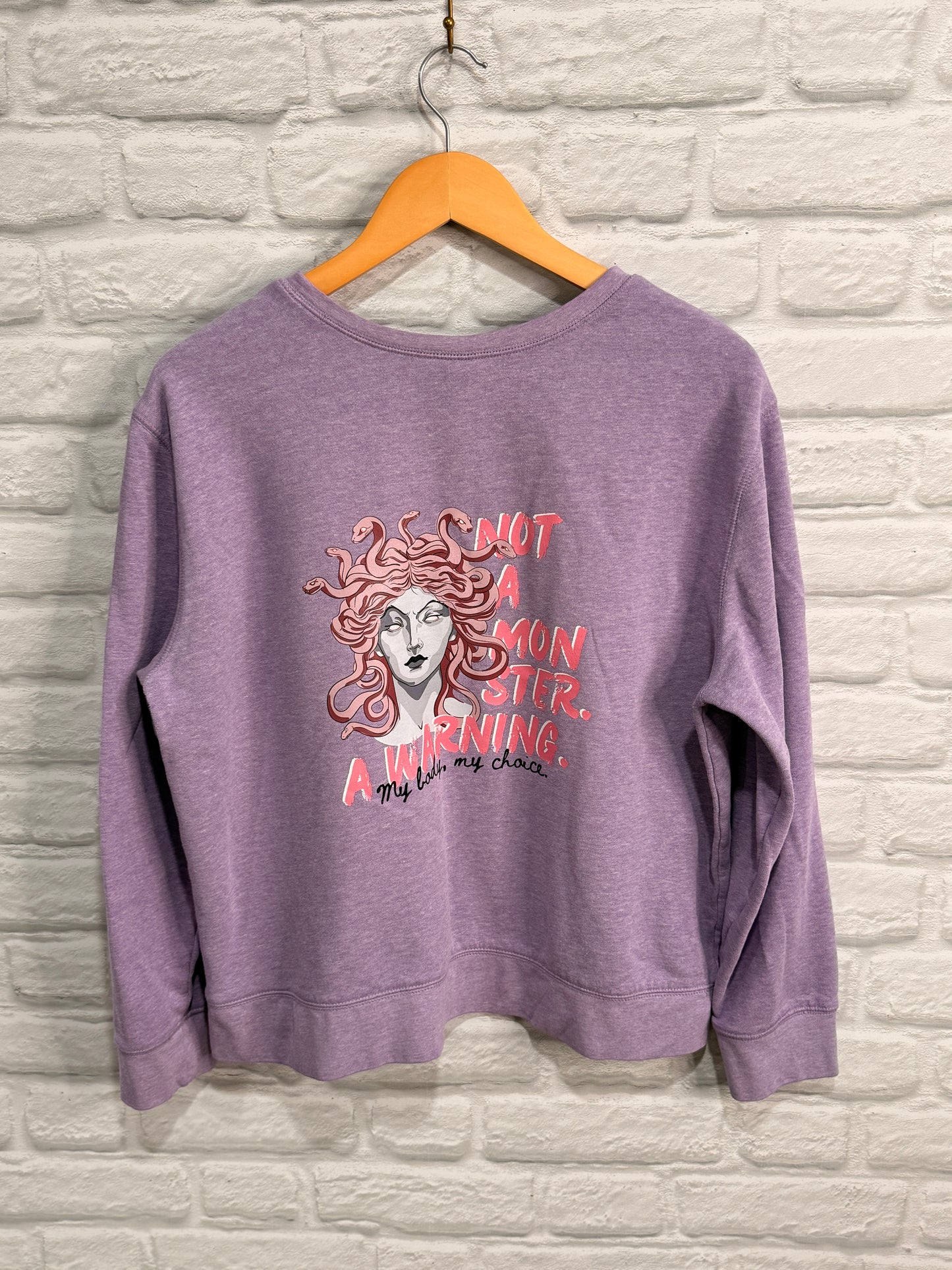 DoGoodly Up-cycled Sweatshirt, "My Body" and "Not A Monster" Print