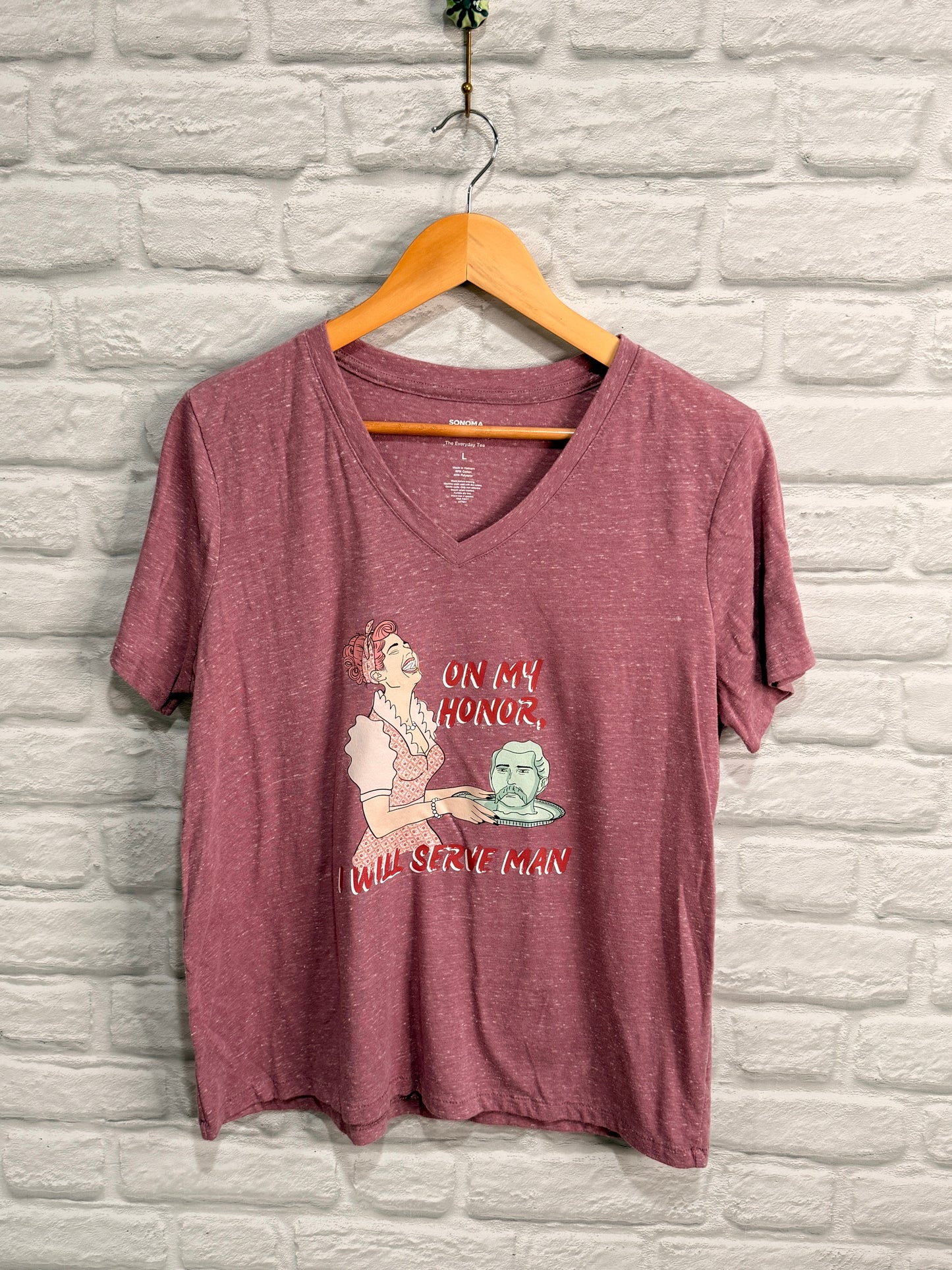 DoGoodly Up-cycled Mauve T-shirt, "On My Honor" Print