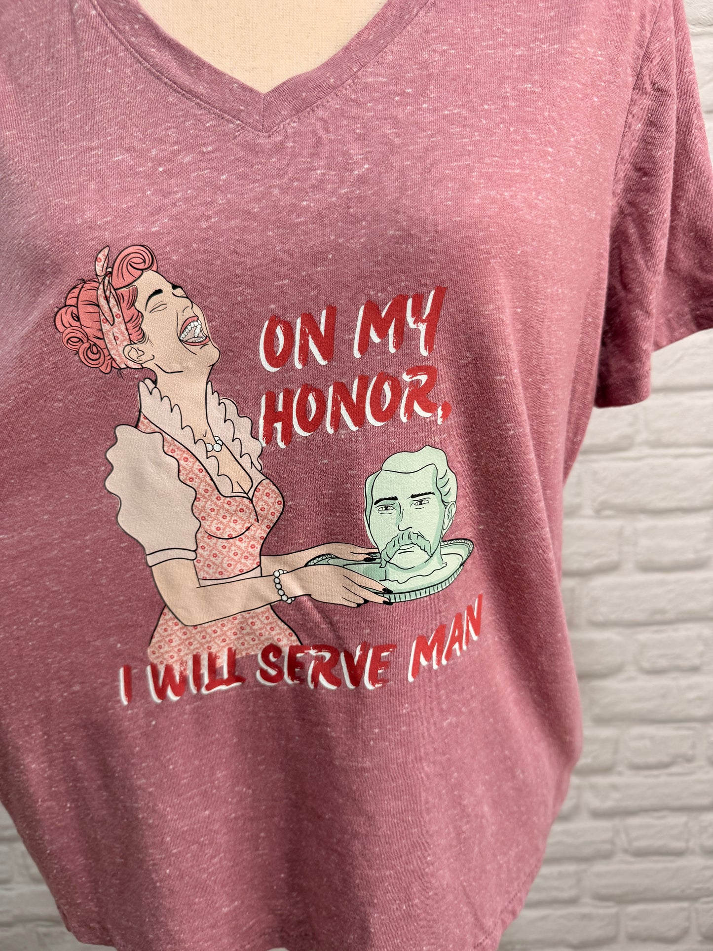 DoGoodly Up-cycled Mauve T-shirt, "On My Honor" Print