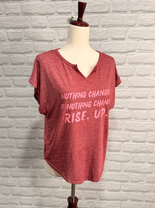 DoGoodly Up-cycled T-shirt "Nothing Changes" Print