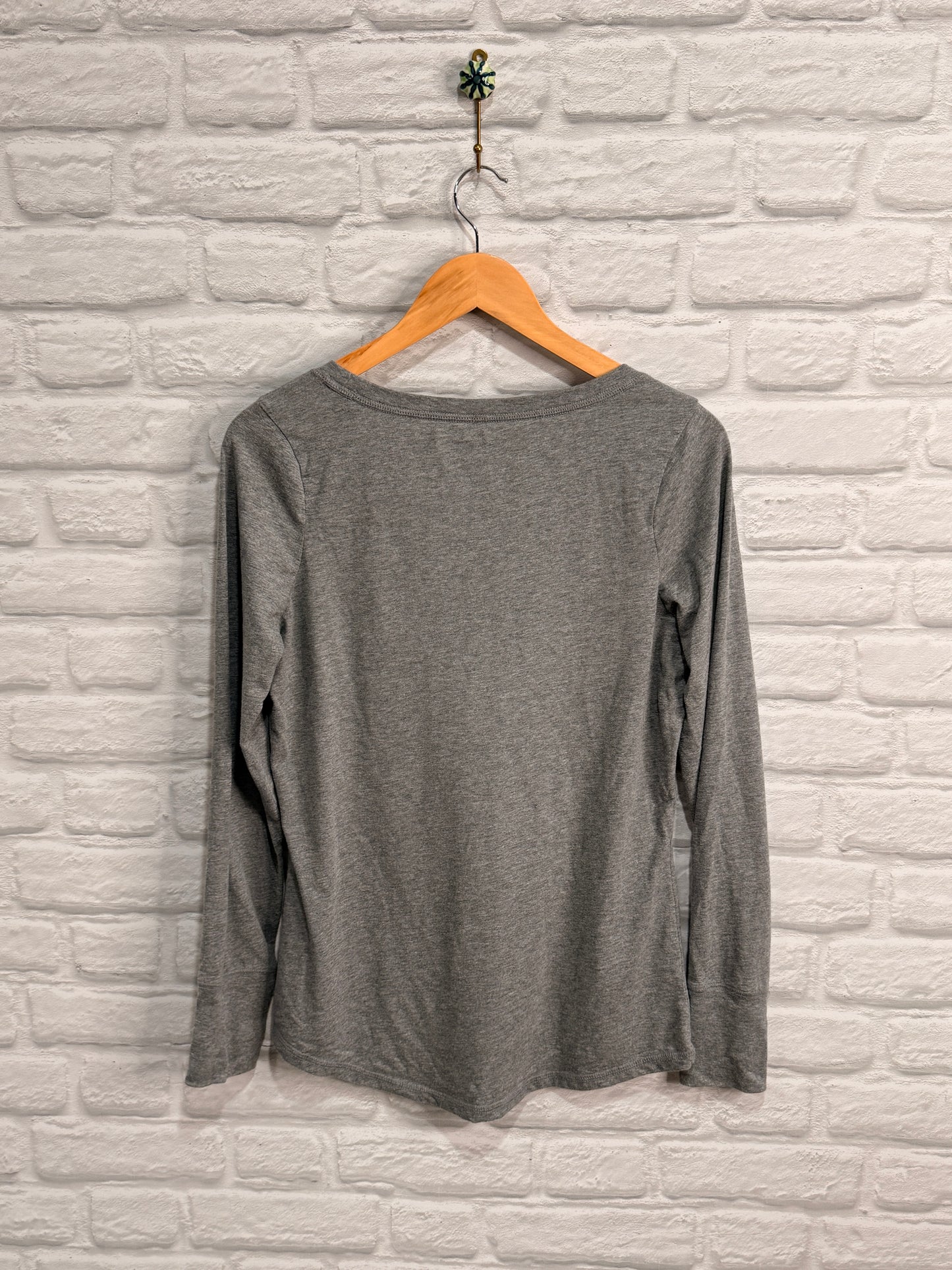 DoGoodly Up-cycled Long Sleeve Shirt, "Hands Off My Body" Print