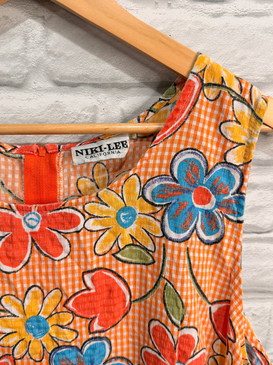 Vintage 70's Flower House Dress