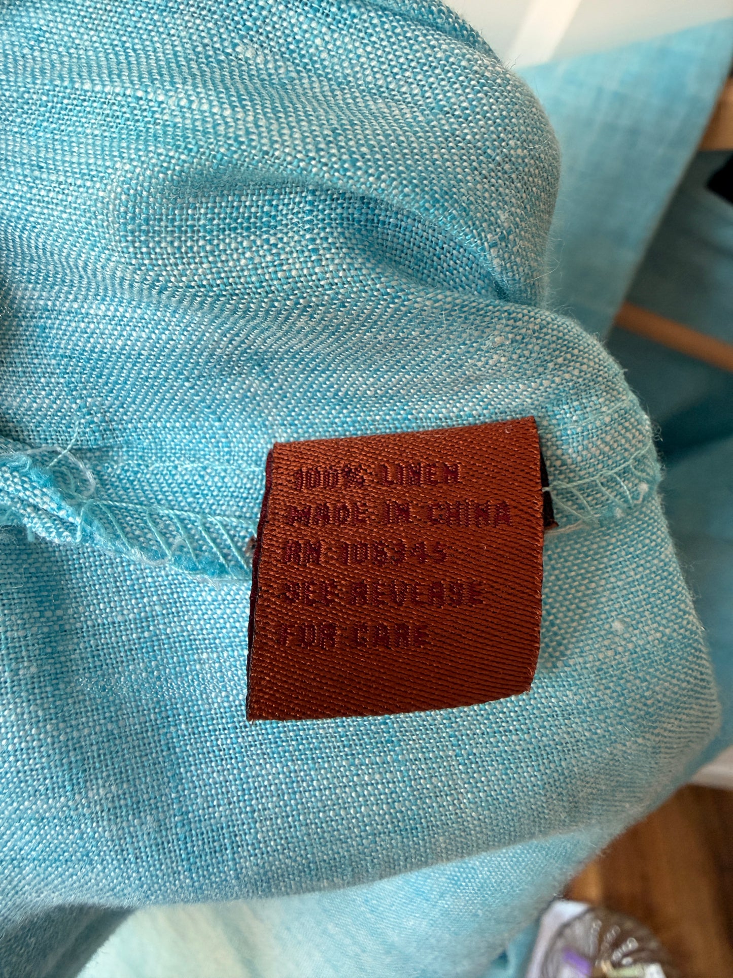 Prestige 100% Linen Button-down, Aqua Blue, Beach
