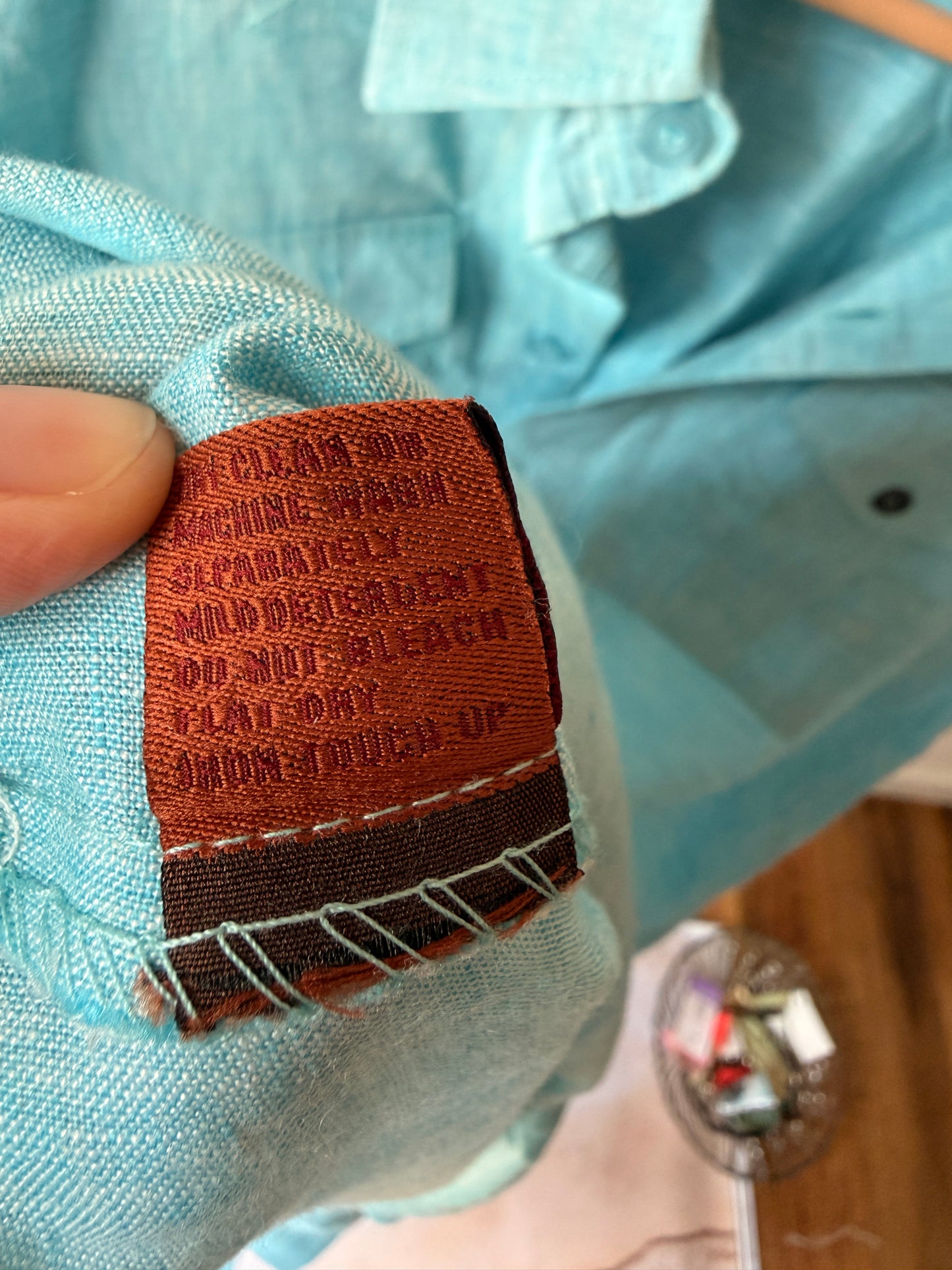 Prestige 100% Linen Button-down, Aqua Blue, Beach